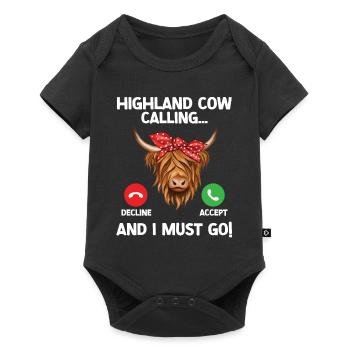Highland cow - Baby Premium short-sleeve bodysuit - black - Front