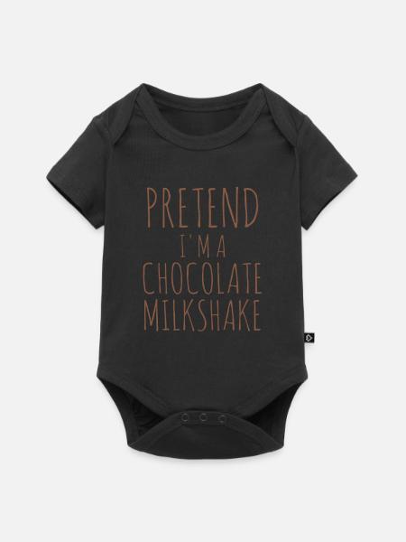 Milchshake Milchdrink Milch Geschenk - Baby Premium Kurzarmbody - Schwarz