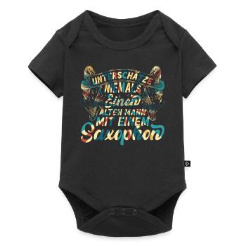 Never Underestimate An Old Man With A Saxophone Ol - Baby Premium short-sleeve bodysuit - black - Front