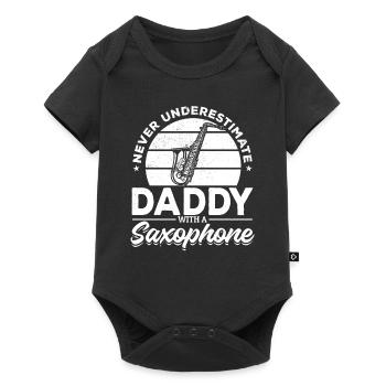 Never Underestimate Daddy With A Saxophone - Baby Premium short-sleeve bodysuit - black - Front