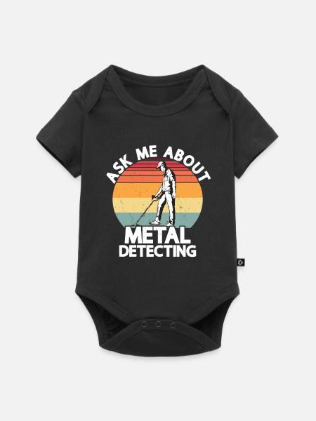 Metalldetektor - Baby Premium Kurzarmbody - Schwarz