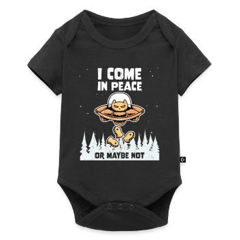 Alien Galaxy Cat Lover Come In Peace Or Maybe Not - Baby Premium Kurzarmbody - Schwarz - Vorne