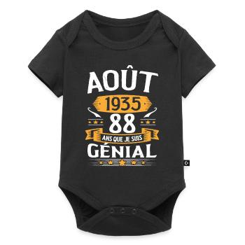 Août 1935 88 Ans Que Je Suis Génial Cadeau - Body à manches courtes Premium Bébé - noir - Devant