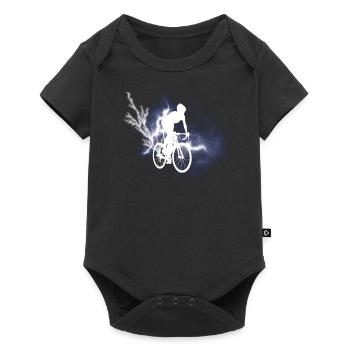 Bicycle Accessories Cyclist Motif - Baby Premium short-sleeve bodysuit - black - Front