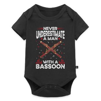 Fagott Mann Fagottist Fagottspieler - Baby Premium Kurzarmbody - Schwarz - Vorne