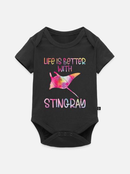 Stachelrochen - Baby Premium Kurzarmbody - Schwarz