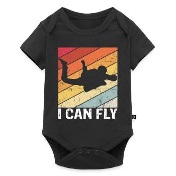 Sprung Himmel Adrenalin Fallschirm Skydive Extrems - Baby Premium Kurzarmbody - Schwarz - Vorne