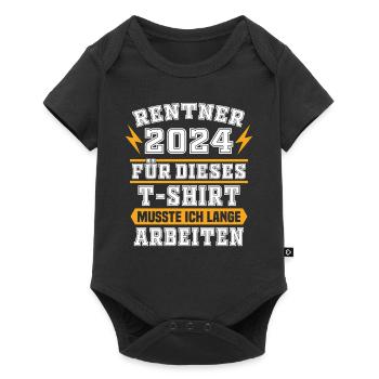Pensionär 2024 Geschenk Pensionierung Geschenkidee - Baby Premium Kurzarmbody - Schwarz - Vorne