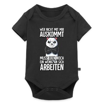 Panda Wer Nicht Mit Mir Auskommt - Baby Premium Kurzarmbody - Schwarz - Vorne