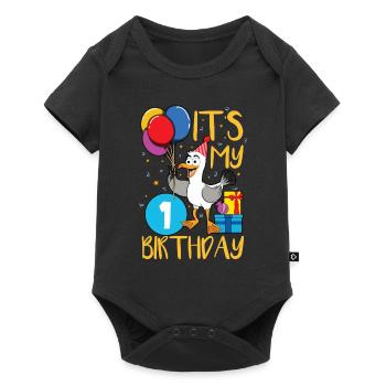 1st birthday - Baby Premium short-sleeve bodysuit - black - Front