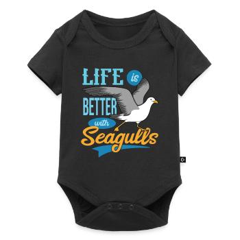 Seagull - Baby Premium short-sleeve bodysuit - black - Front