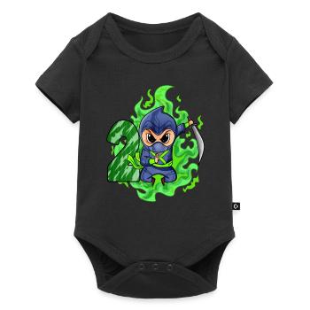 Garçon 2 ans 2ème anniversaire Garçon Ninja Green - Body à manches courtes Premium Bébé - noir - Devant