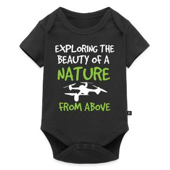 Drone flying, drones, drones, model aircraft - Baby Premium short-sleeve bodysuit - black - Front