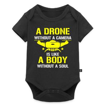 Drone flying, drones, drones, model aircraft - Baby Premium short-sleeve bodysuit - black - Front