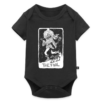 The Fool Skeleton With Dog Tarot Card - Baby Premium Kurzarmbody - Schwarz - Vorne