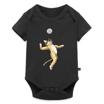 Drôle d’amoureux des chats Joueur de volley-ball Pet - Body à manches courtes Premium Bébé - noir - Devant