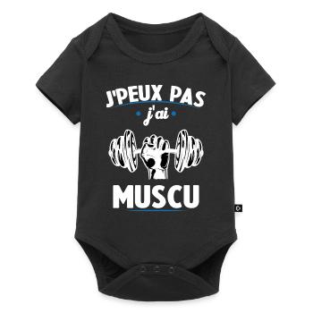 Je Peux Pas J'ai Muscu - Body à manches courtes Premium Bébé - noir - Devant