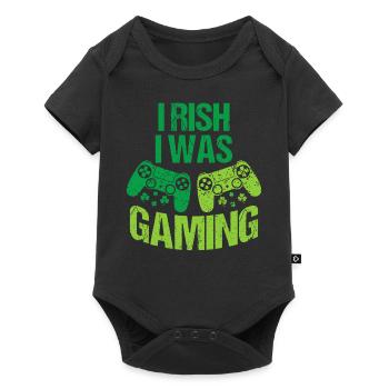 Irish I Was Gaming St Patrick's Day - Baby Premium short-sleeve bodysuit - black - Front