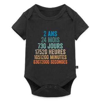2 Ans Anniversaire - cadeau d'anniversaire - Body à manches courtes Premium Bébé - noir - Devant