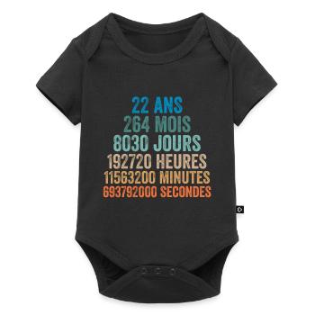 22 Ans Anniversaire - cadeau d'anniversaire - Body à manches courtes Premium Bébé - noir - Devant
