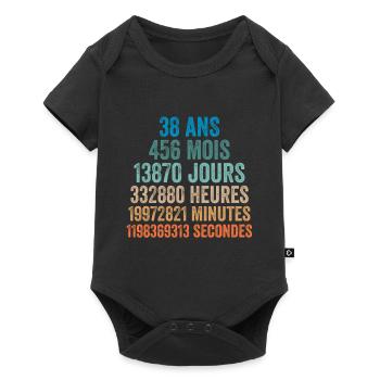 38 Ans Anniversaire - cadeau d'anniversaire - Body à manches courtes Premium Bébé - noir - Devant