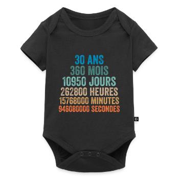 30 Ans Anniversaire - cadeau d'anniversaire - Body à manches courtes Premium Bébé - noir - Devant