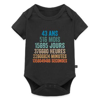 43 Ans Anniversaire - cadeau d'anniversaire - Body à manches courtes Premium Bébé - noir - Devant
