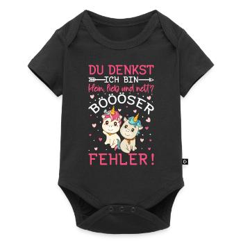 Du Denkst Ich Bin Klein Lieb Und Nett - Baby Premium Kurzarmbody - Schwarz - Vorne