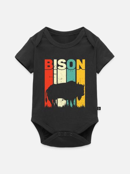 Bison - Baby Premium Kurzarmbody - Schwarz