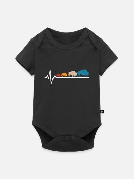 Bison - Baby Premium Kurzarmbody - Schwarz