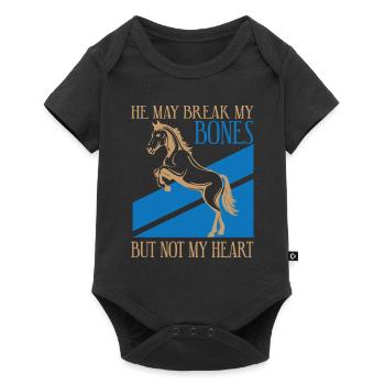 He may break the bones but not my heart - Baby Premium short-sleeve bodysuit - black - Front