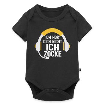 Ich Hör Dich Nicht Ich Zocke - Baby Premium Kurzarmbody - Schwarz - Vorne