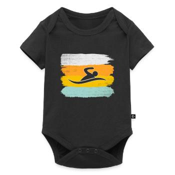 Natation Rétro - Body à manches courtes Premium Bébé - noir - Devant