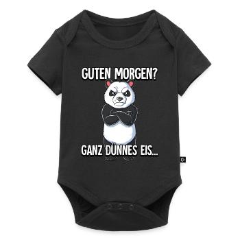 Guten Morgen Ganz Dünnes Eis Panda - Baby Premium Kurzarmbody - Schwarz - Vorne