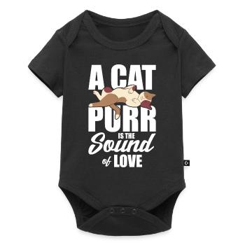 Ein Katzenschnurren Ist Der Klang Der Liebe - Baby Premium Kurzarmbody - Schwarz - Vorne