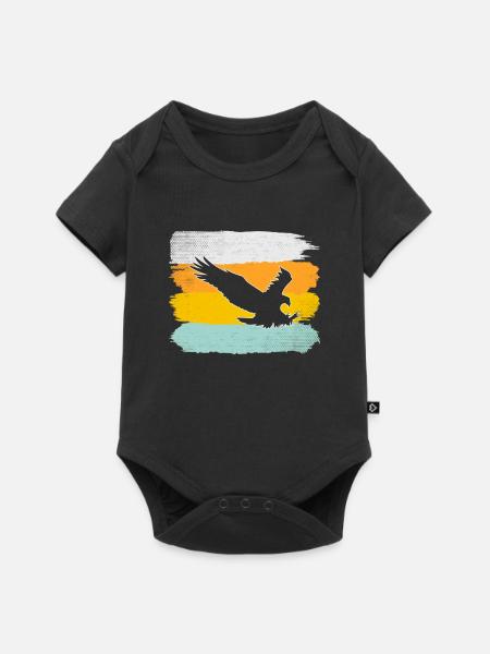 Adler Retro - Baby Premium Kurzarmbody - Schwarz