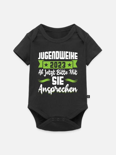 Jugendweihe 2023 Mädchen Junge - Baby Premium Kurzarmbody - Schwarz