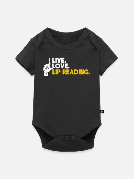 Deaf Pride, Audiologe, Fingerbuchstabieren - Baby Premium Kurzarmbody - Schwarz