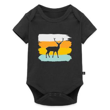 Hirsch Retro - Baby Premium short-sleeve bodysuit - black - Front