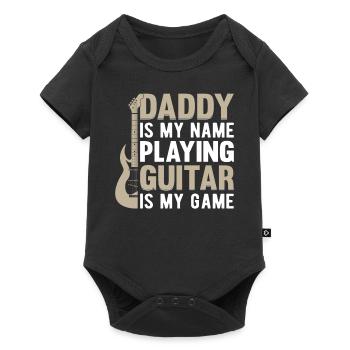 Papa est mon nom Jouer de la guitare est mon jeu - Guita - Body à manches courtes Premium Bébé - noir - Devant