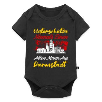 Unterschätze Niemals Einen Alten Mann Aus Darmstad - Baby Premium Kurzarmbody - Schwarz - Vorne