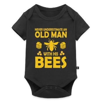 Bienenzucht und Honig - Baby Premium Kurzarmbody - Schwarz - Vorne
