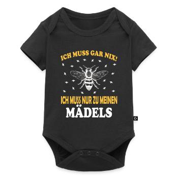 Bienenzucht und Honig - Baby Premium Kurzarmbody - Schwarz - Vorne