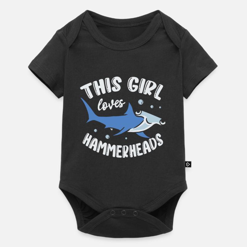 Cette fille aime les requins-marteaux biologiste marin - Body à manches courtes Premium Bébé - noir