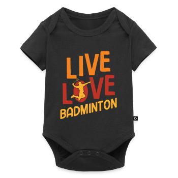 Badminton - Baby Premium Kurzarmbody - Schwarz - Vorne