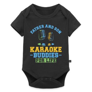Karaoke Singer Dad Father And Son - Baby Premium Kurzarmbody - Schwarz - Vorne