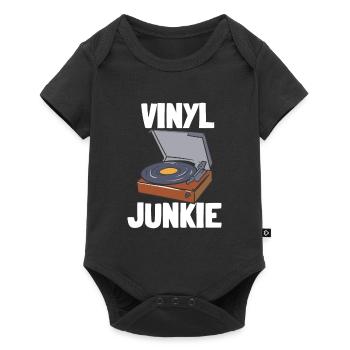 Vinyl Junkie Vinyl Record Retro Music Schallplatte - Body à manches courtes Premium Bébé - noir - Devant