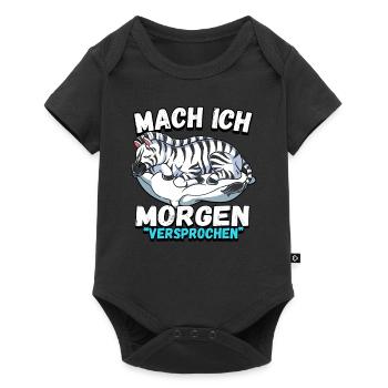 Mach Ich Morgen Versprochen Zebra - Baby Premium Kurzarmbody - Schwarz - Vorne