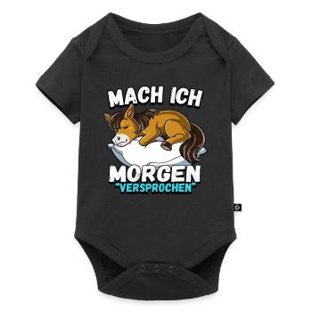 Mach Ich Morgen Versprochen Pferd - Baby Premium Kurzarmbody - Schwarz - Vorne