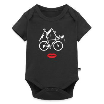 Bicycle Accessories Cyclist Motif - Baby Premium short-sleeve bodysuit - black - Front